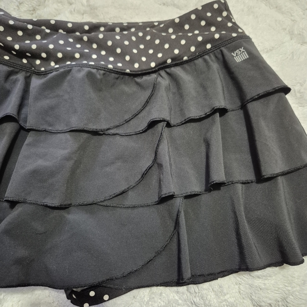 VSX Black Bubble Mini Skirt with Ruffled Tiers...SIZE:L - Picture 8 of 11